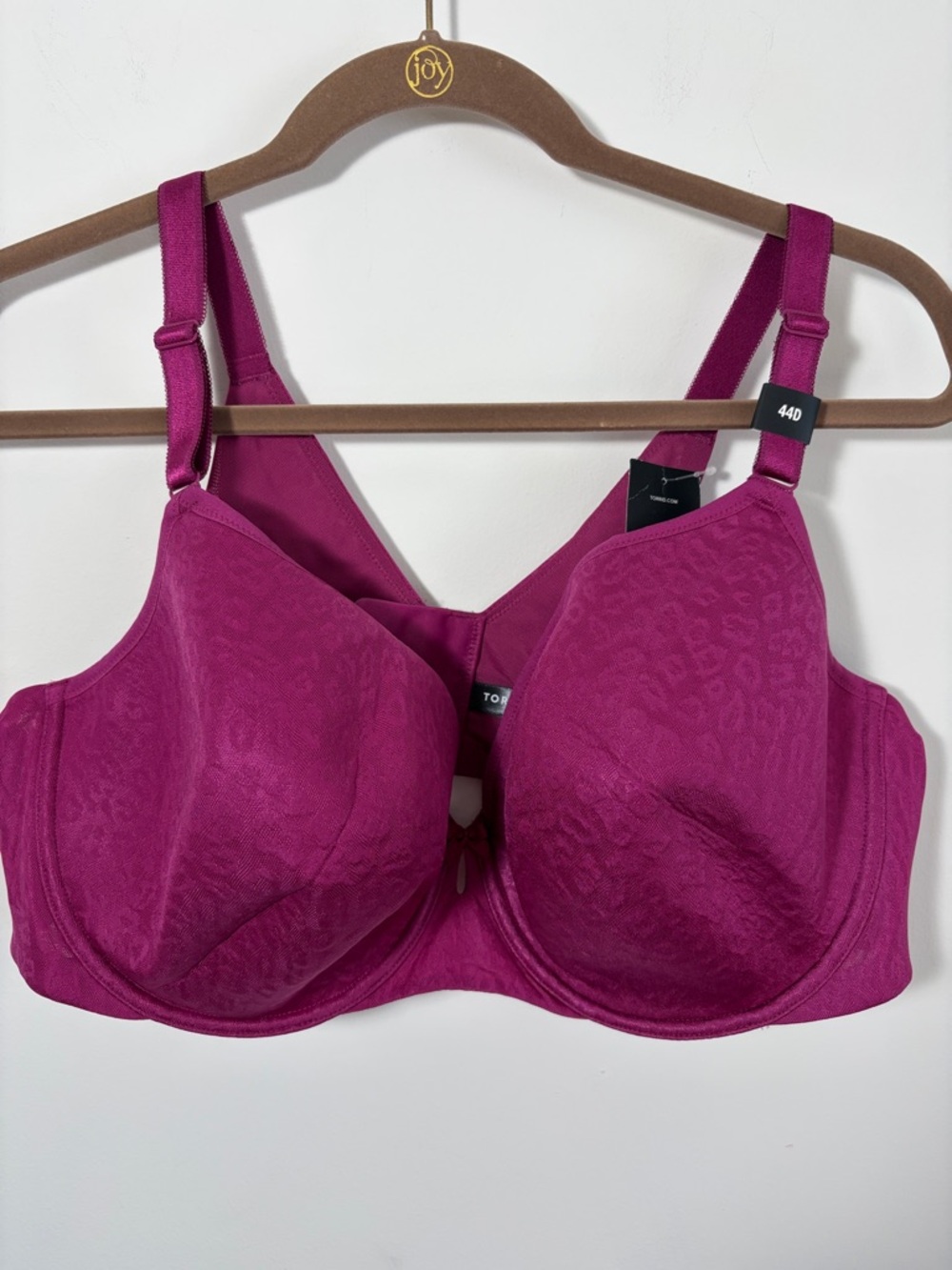 Torrid Lightly Lined T-Shirt Bra- NWT Fuchsia Jacquard Full Coverage Bra - 44D